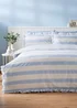 Blue Stripe Frill Duvet Set - Double Image 1