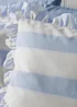 Blue Stripe Frill Duvet Set - Double Image 2