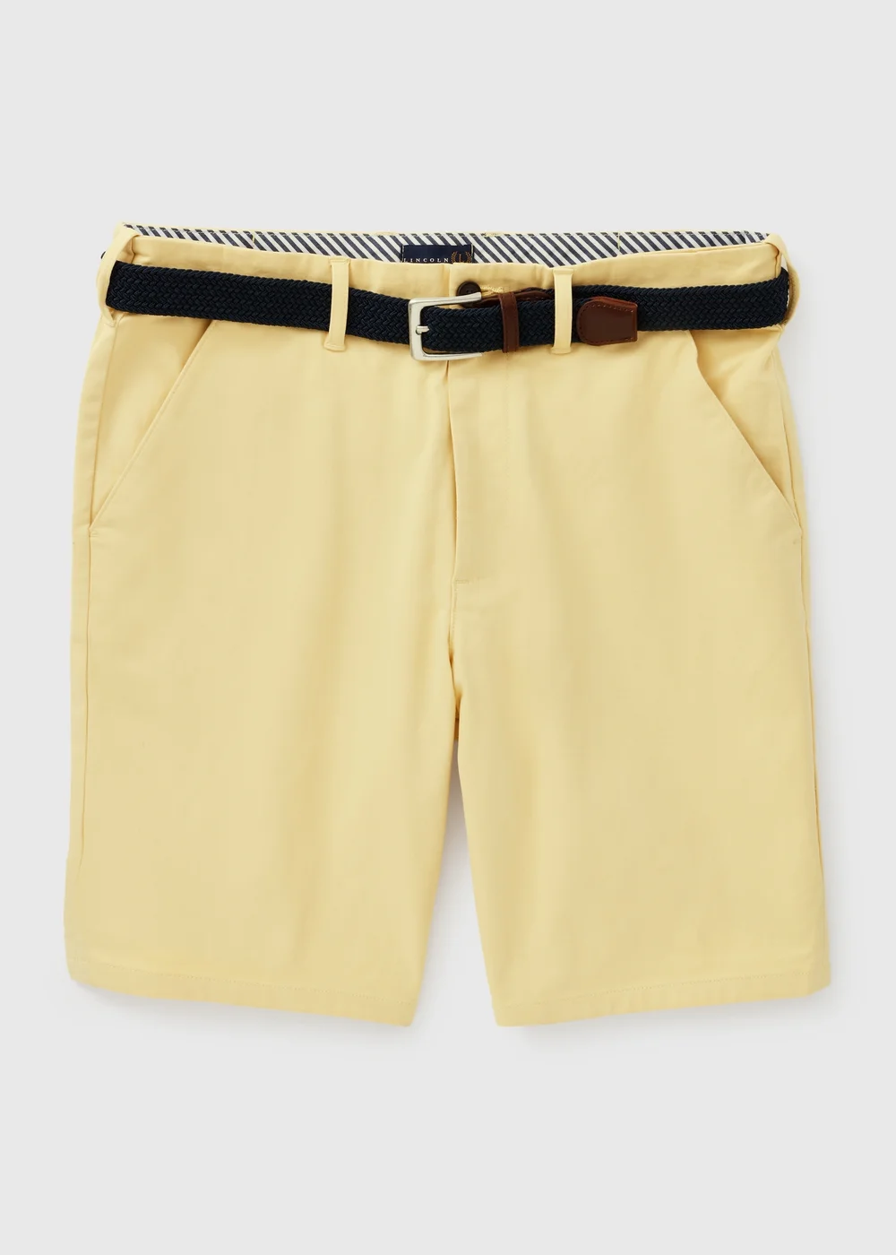 Lincoln Yellow Belted Chino Shorts - 32 Image 1