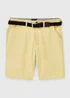 Lincoln Yellow Belted Chino Shorts - 32 Image 1