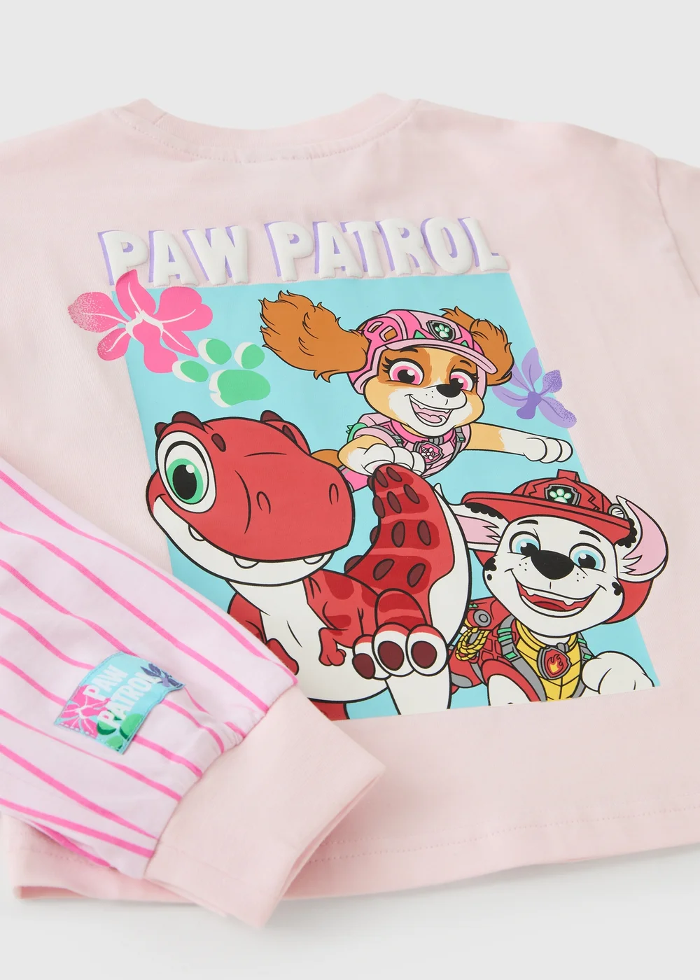 Paw Patrol Girls Pink Stripe Pyjama Set (1-7yrs) - 1-1.5 Yrs Image 2