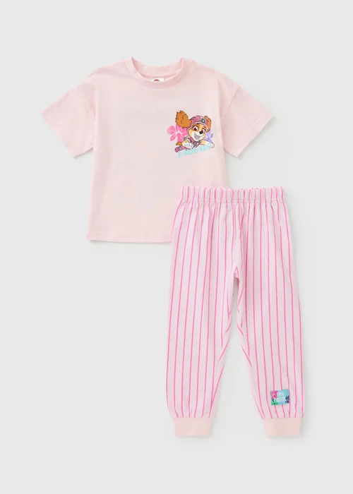 Paw Patrol Girls Pink Stripe Pyjama Set (1-7yrs) - 1-1.5 Yrs Image 1