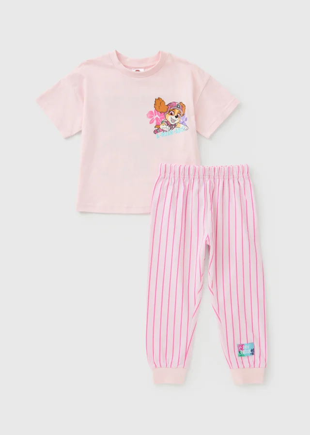 Paw Patrol Girls Pink Stripe Pyjama Set (1-7yrs)