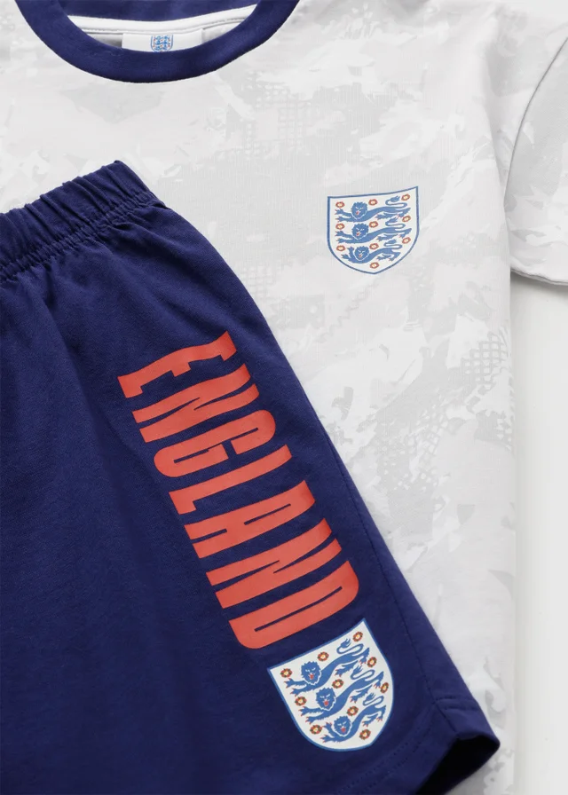 England FC Boys White Short Pyjama Set (4-13yrs)