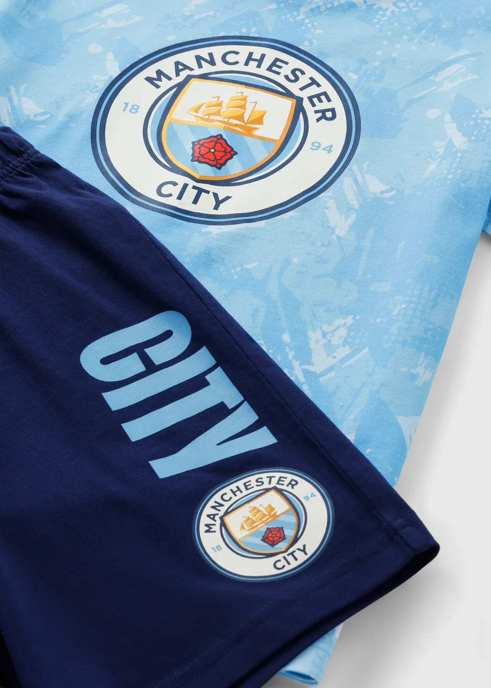 Manchester City Boys Blue Short Pyjama Set (4-13yrs) - 4 Yrs Image 2