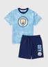 Manchester City Boys Blue Short Pyjama Set (4-13yrs) - 4 Yrs Image 1
