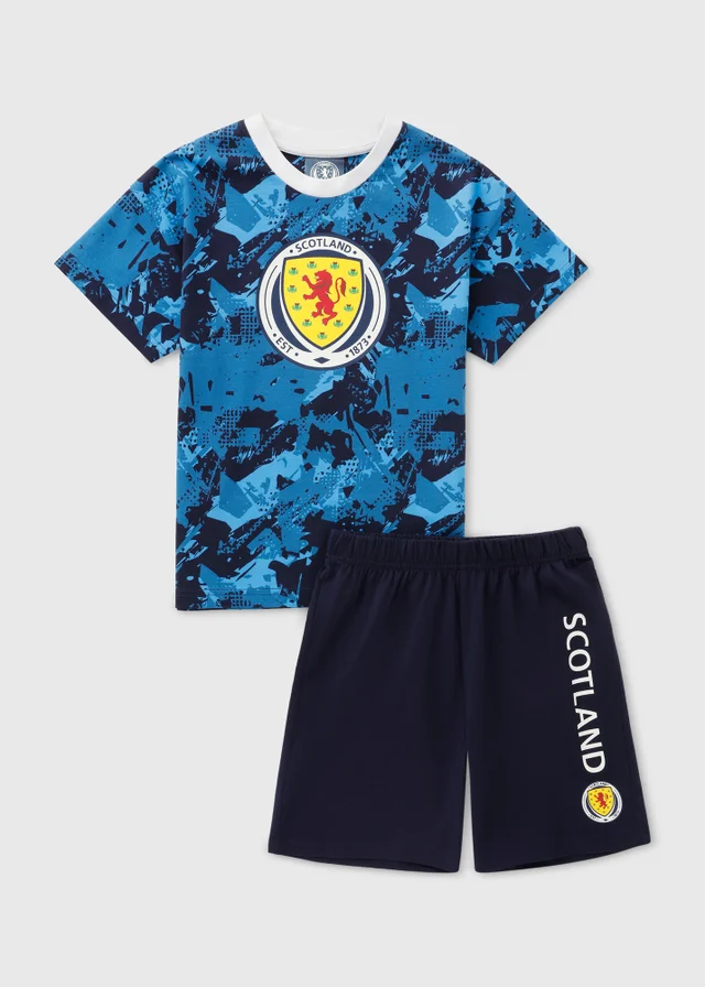 Scotland FA Boys Blue Short Pyjama Set (4-13yrs)