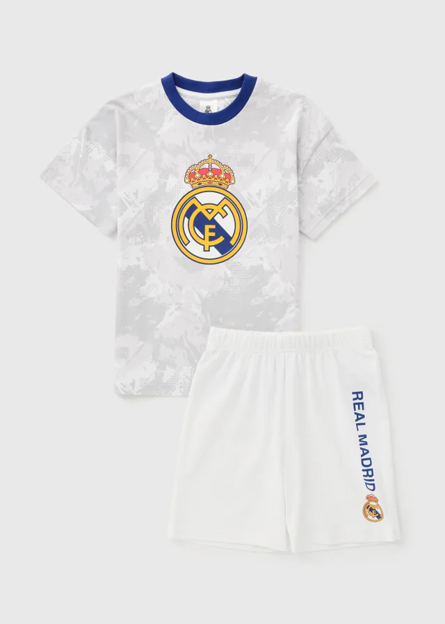 Real Madrid Boys White Short Pyjama Set (4-13yrs)