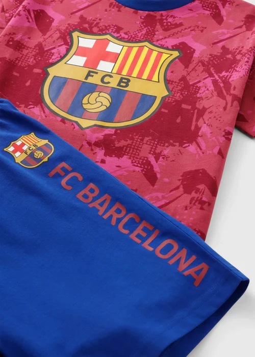FC Barcelona Boys Burgundy Short Pyjama Set (4-13yrs) - 4 Yrs Image 2