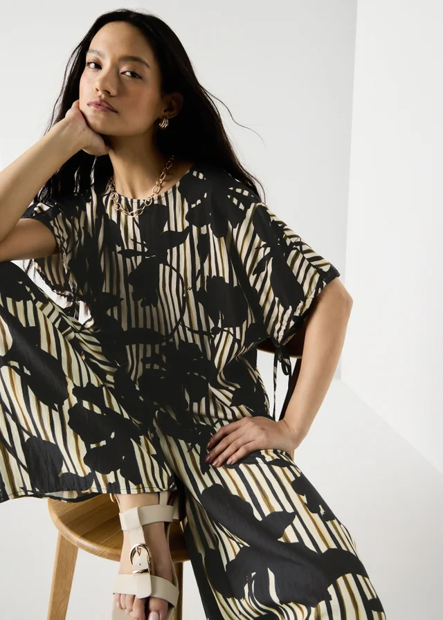 Et Vous Multi Floral Stripe Co Ord Top