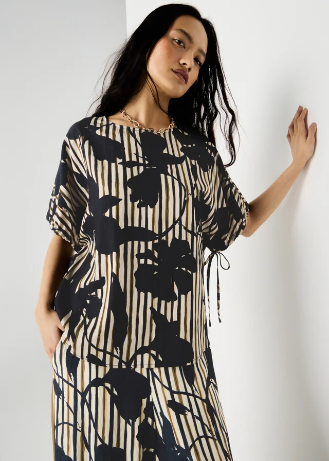 Et Vous Multi Floral Stripe Co Ord Top