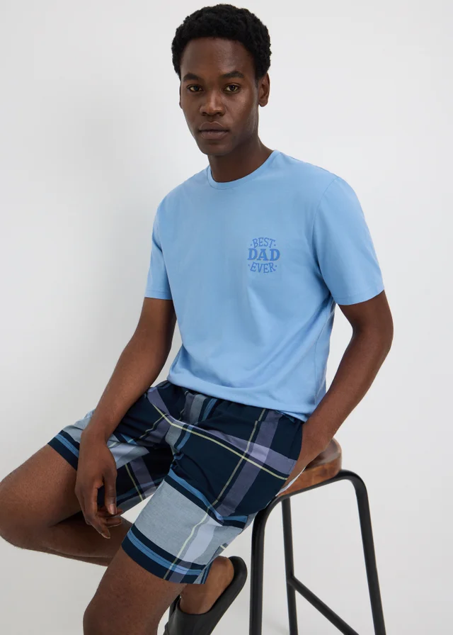 Blue Best Dad Ever Father's Day Short Pyjama Set