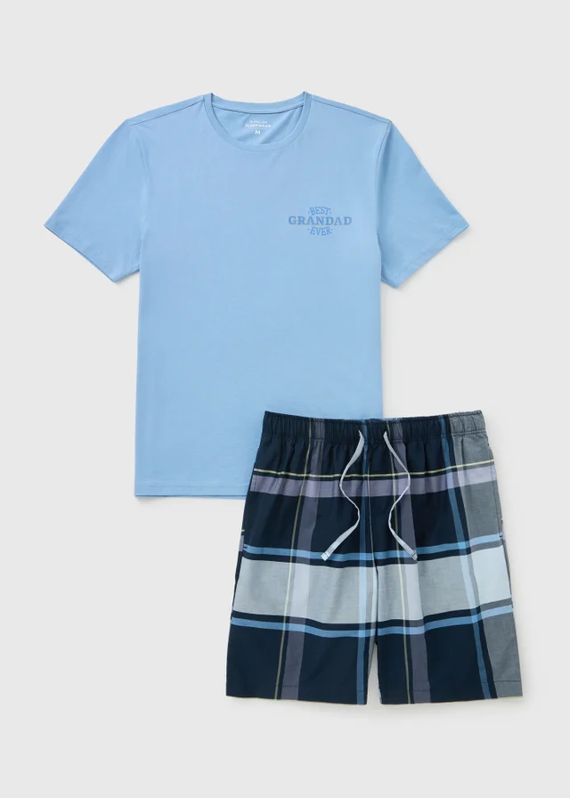 Blue Best Grandad Ever Father's Day Short Pyjama Set