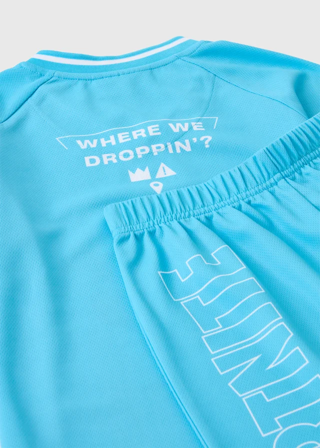 Fortnite Boys Blue Airtex Top & Short Set (5-13yrs)