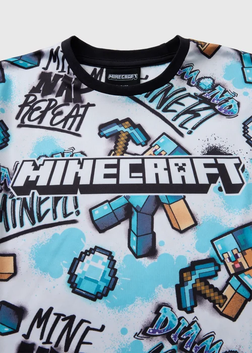 Minecraft Boys Blue Graffiti T-Shirt (5-13yrs) - Age 5 Years Image 2