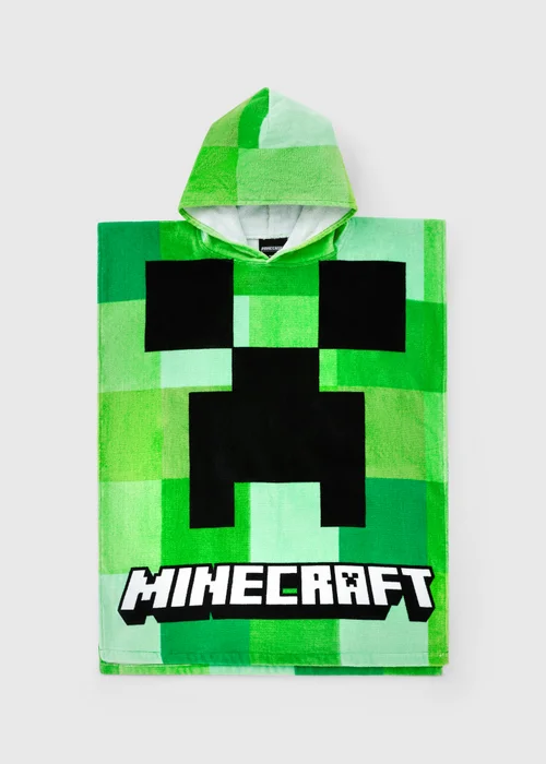 Minecraft Boys Green Poncho - One Size Image 1