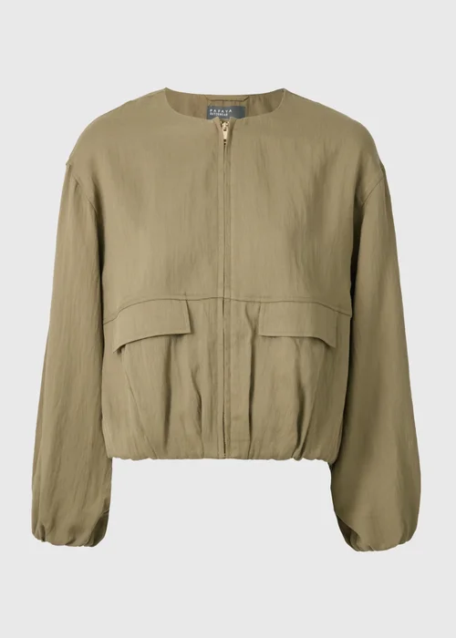 Khaki Lyocell Co Ord Bomber Jacket - 8 Image 2