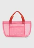 Pink Mini Mesh Beach Bag - One Size Image 1
