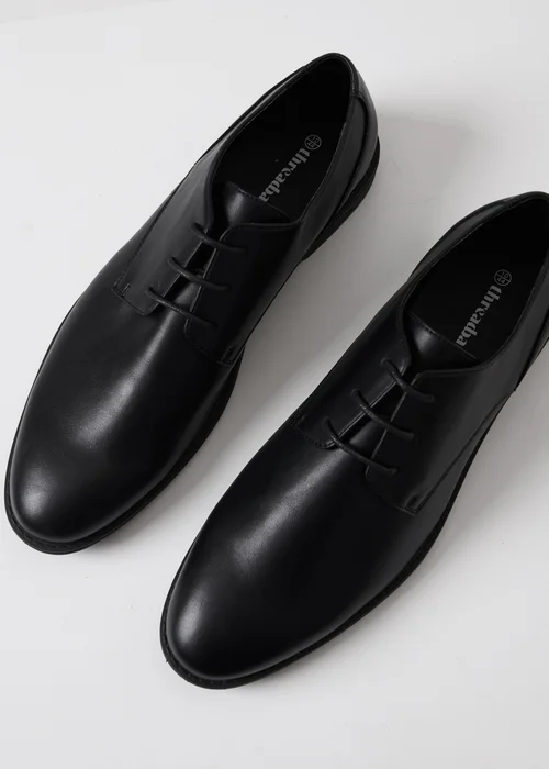 Threadbare Black Lace Up Derby Shoes - 7 Image 2