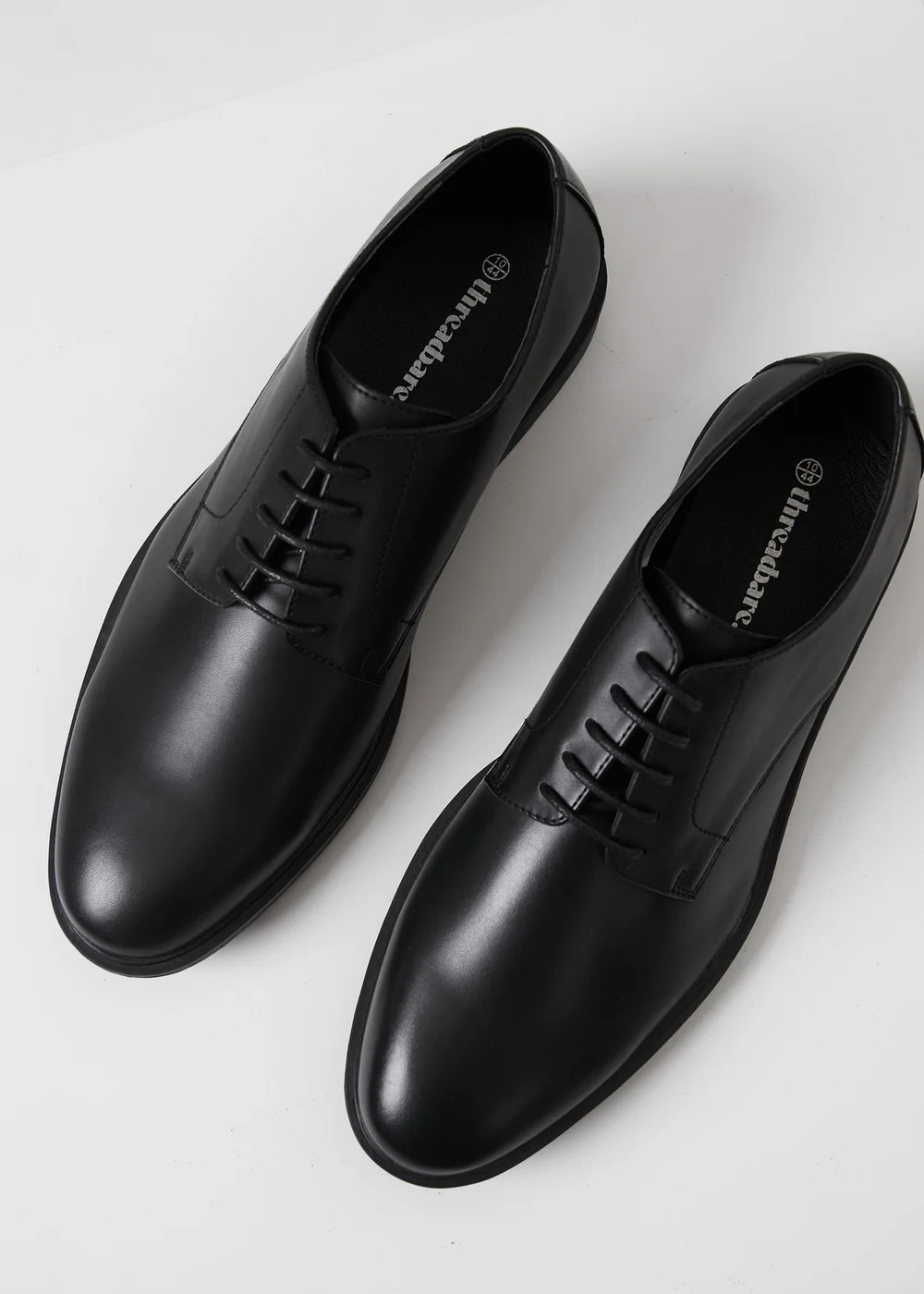 Threadbare Black Lace Up Smart Shoes - 7 Image 2