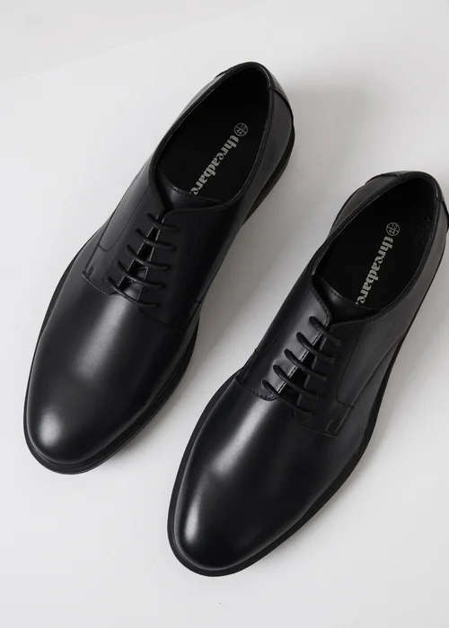 Threadbare Black Lace Up Smart Shoes - 7 Image 2