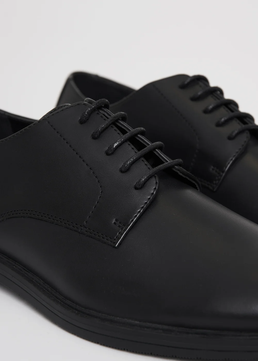 Threadbare Black Lace Up Smart Shoes - 7 Image 3