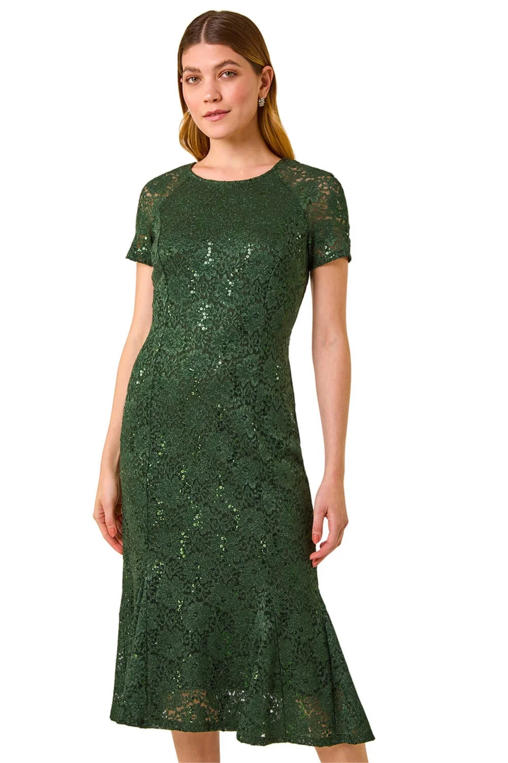 leaf sequin midi dress Sukienka cekinowa w licie | Leaf Sequin Midi Dress