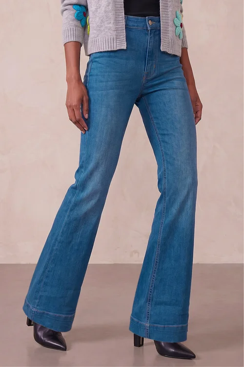 Roman Denim Pocket Stretch Flare Jeans - 20 Image 1
