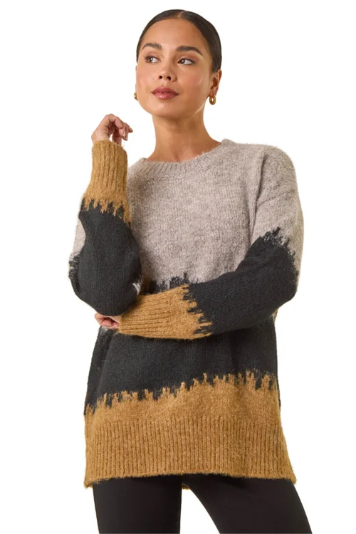 Roman Stone Petite Abstract Knit Jumper - 10 Image 1