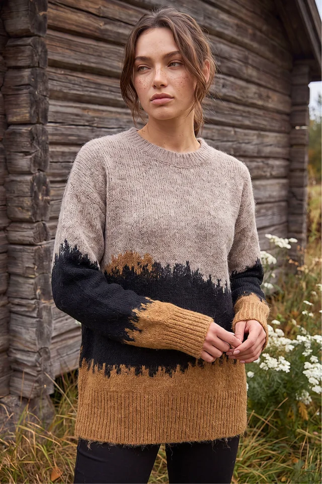 Roman Stone Petite Abstract Knit Jumper