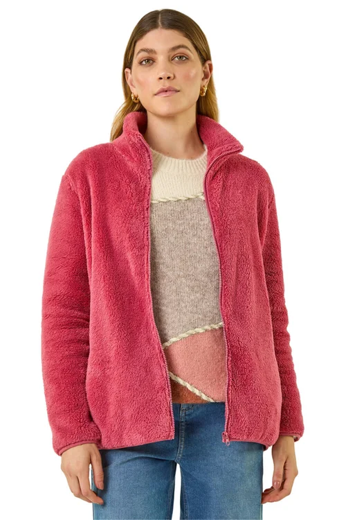 Roman Rose Soft Sherpa Fleece Jacket - S Image 1