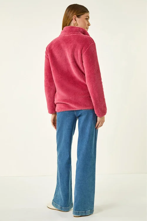 Roman Rose Soft Sherpa Fleece Jacket - S Image 4