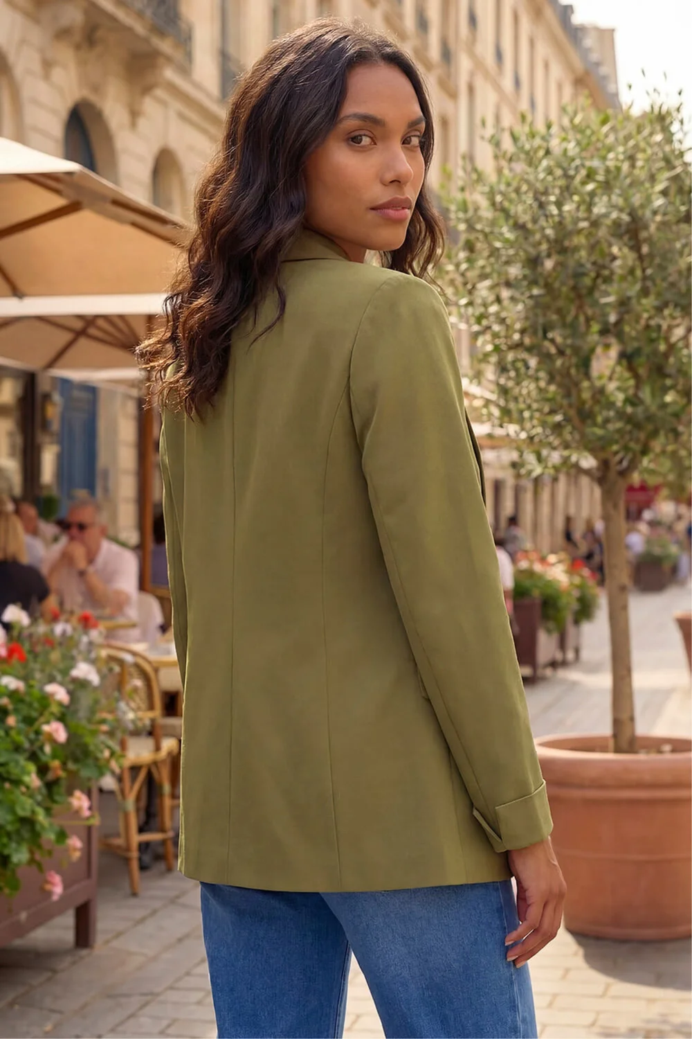 Roman Olive Tailored Collar & Revere Blazer - 20 Image 3