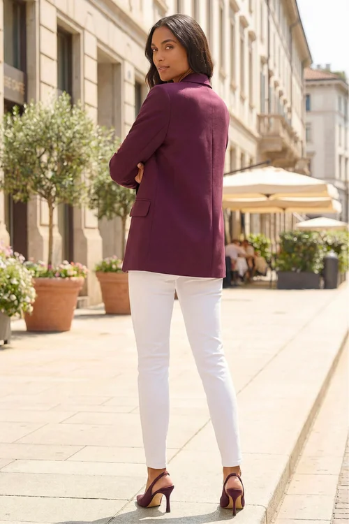 Roman Burgundy Premium Stretch Ponte Blazer - 12 Image 3