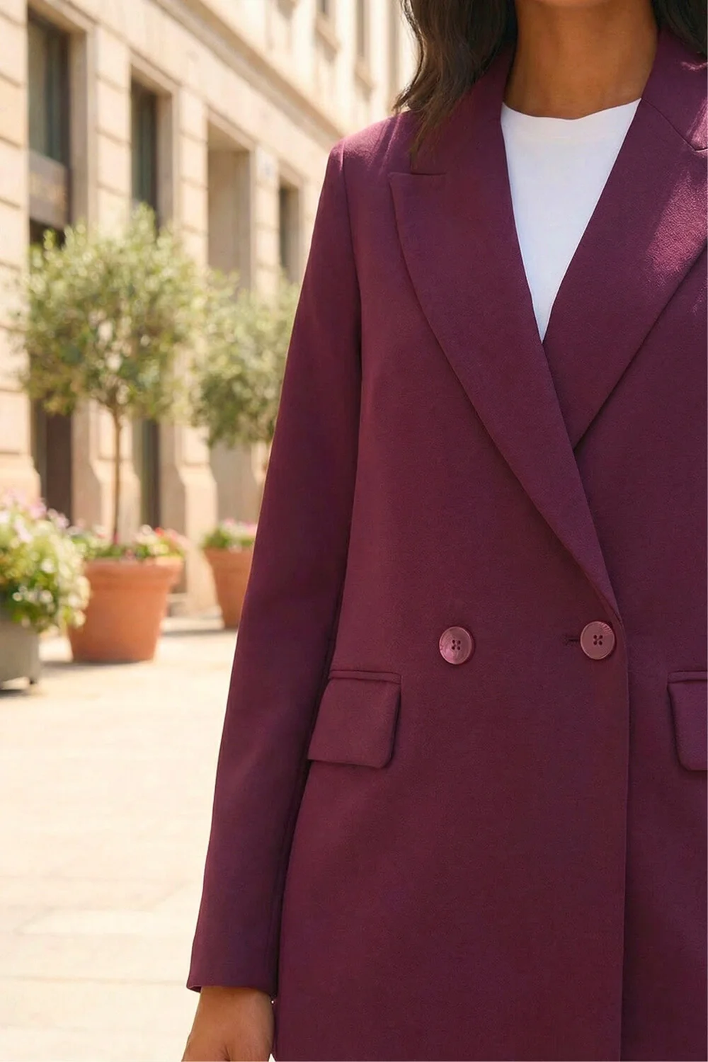 Roman Burgundy Premium Stretch Ponte Blazer - 12 Image 4
