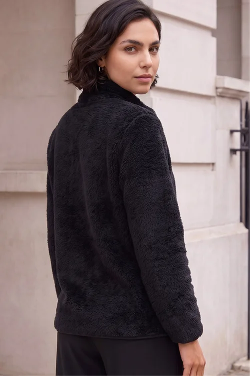Roman Black Soft Sherpa Fleece Jacket - XL Image 3