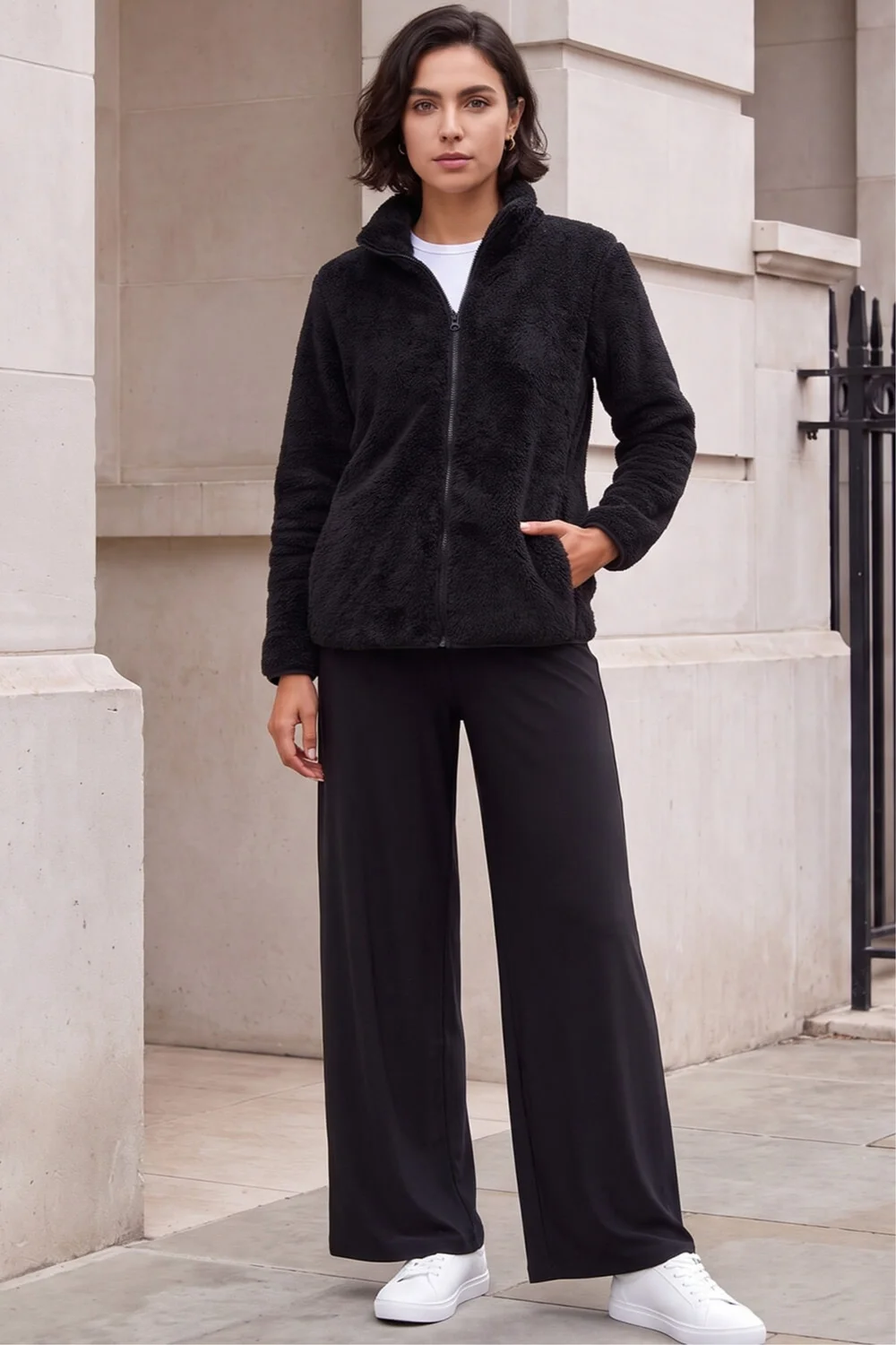 Roman Black Soft Sherpa Fleece Jacket - XL Image 2