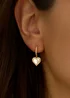 Golden Moments Sterling Silver Yellow Gold Plated Mother of Pearl & CZ Heart Hoop Drop Earring - One Size Image 3