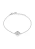 Golden Moments Sterling Silver Rhodium Plated Rainbow Clover and White CZ Adjustable Bracelet - One Size Image 1
