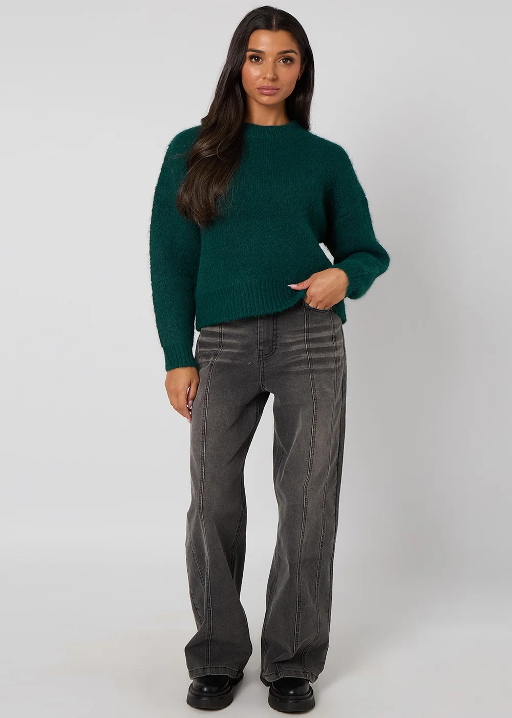 Urban Bliss Green Wool-Blend Jumper - L Image 3