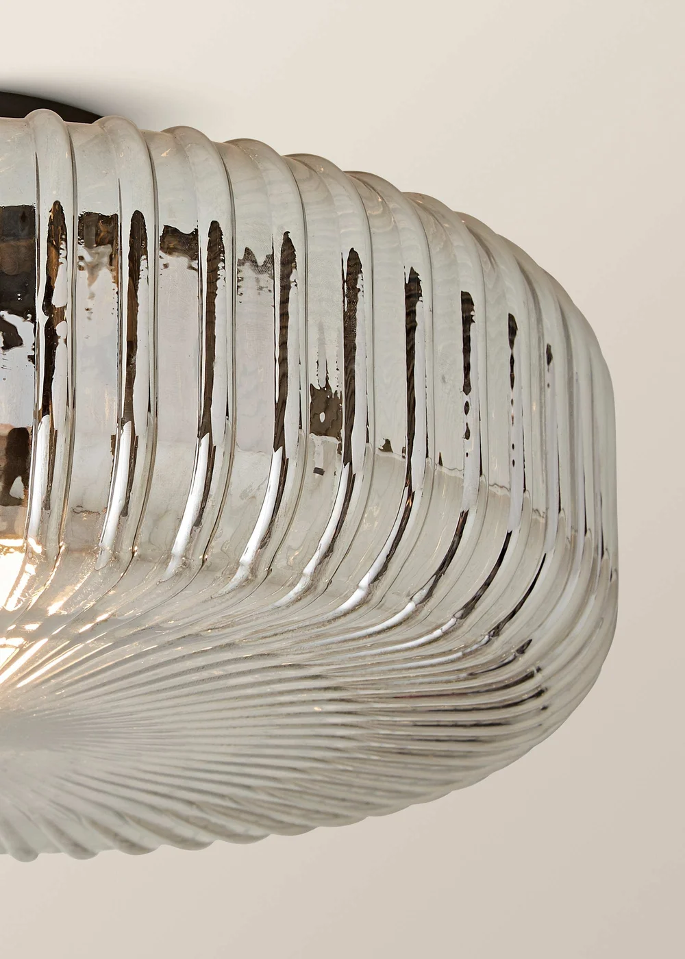 ValueLights Calpe Large Black Ceiling Light Ribbed Smoked Shade - One Size Image 4