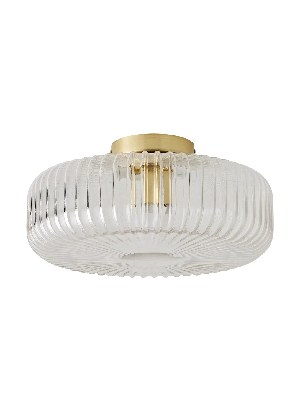 ValueLights Calpe Large Brass Ceiling Light Ribbed Smoked Shade - One Size Image 5