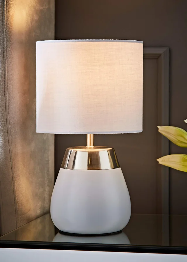 ValueLights Hurst Grey Touch Touch Table Lamp