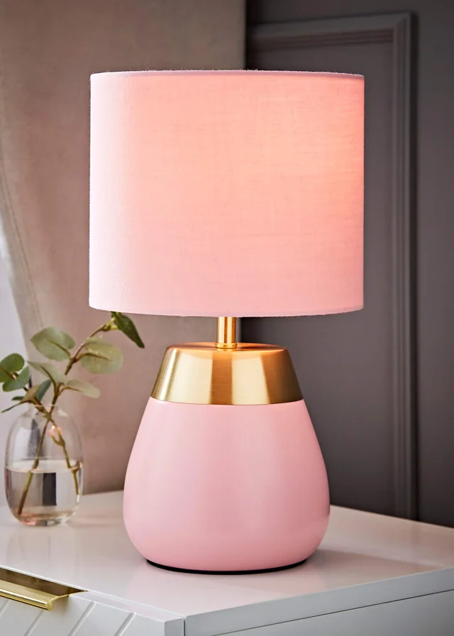 ValueLights Hurst Pink Touch Touch Table Lamp