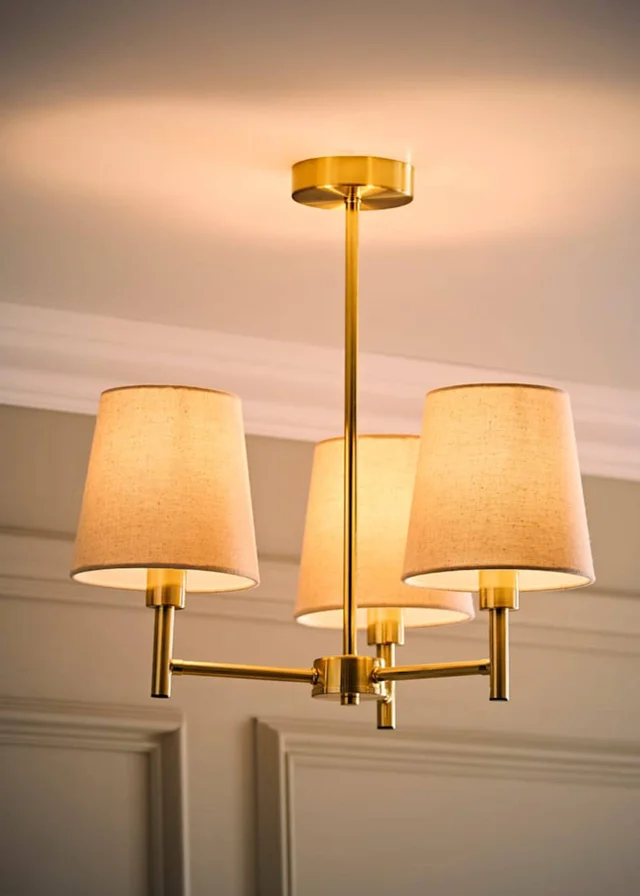 ValueLights Kincaid 3 Arm Gold Chandelier Ceiling Light