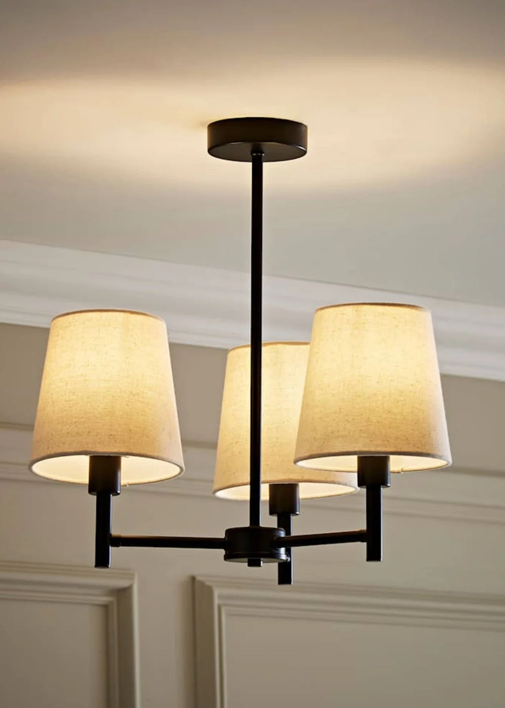 ValueLights Kincaid 3 Arm Black Chandelier Ceiling Light - One Size Image 1