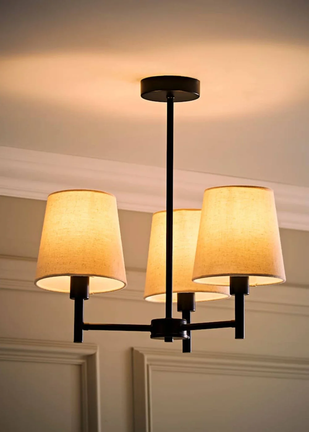 ValueLights Kincaid 3 Arm Black Chandelier Ceiling Light - One Size Image 2
