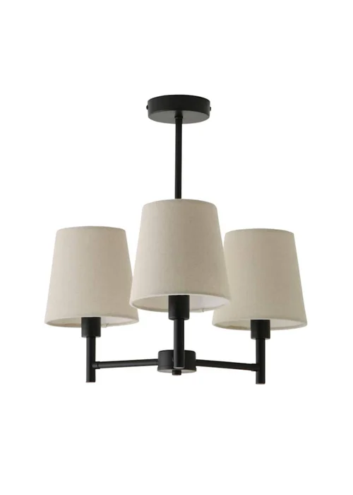 ValueLights Kincaid 3 Arm Black Chandelier Ceiling Light - One Size Image 3