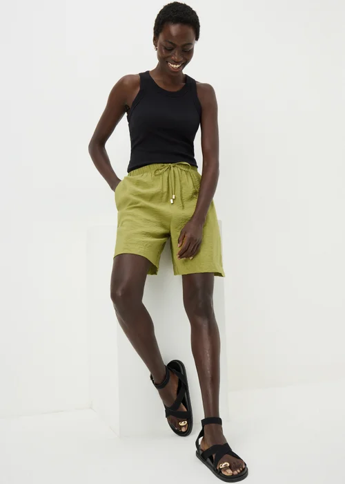 Olive Airflow Tied Shorts - 18 Image 1