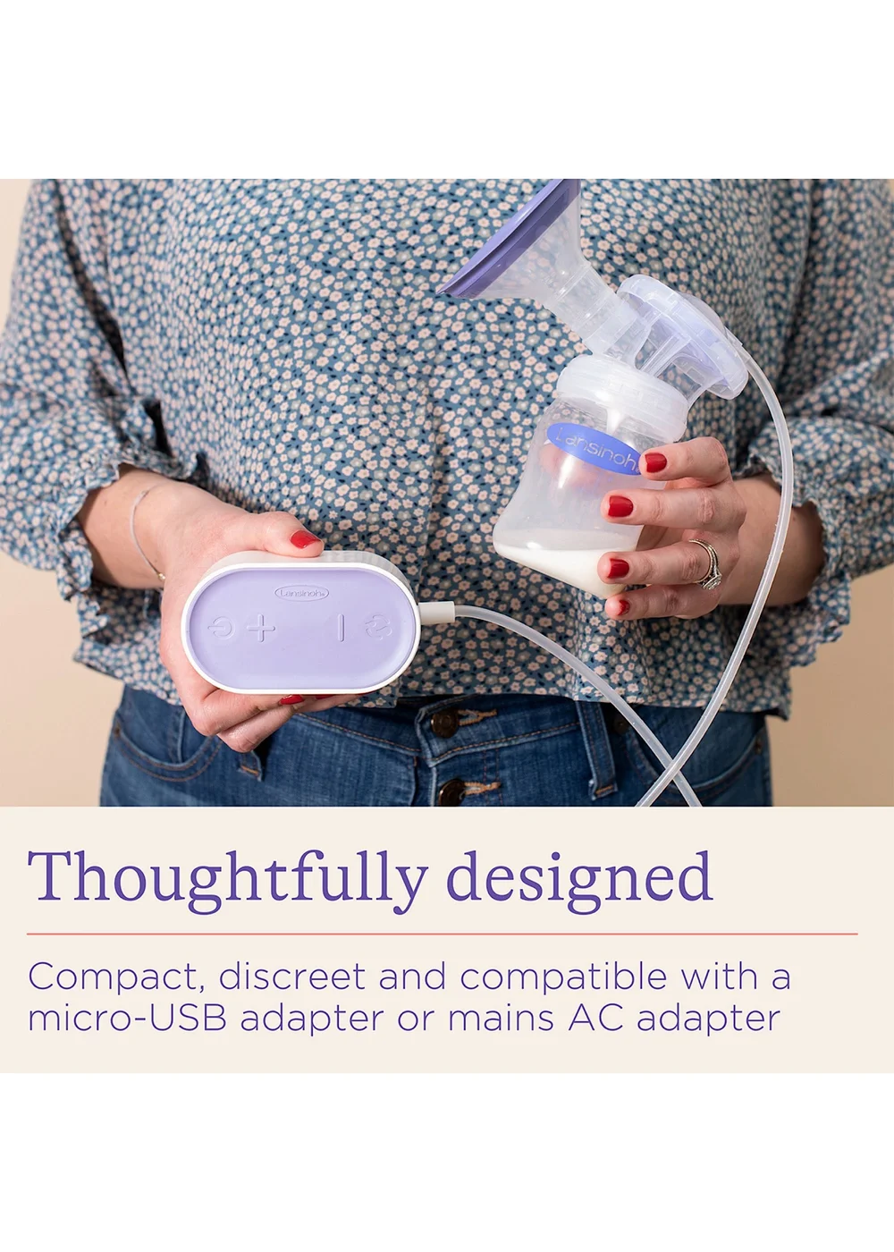 Lansinoh Clear Compact Electric Breast Pump - One Size Image 2